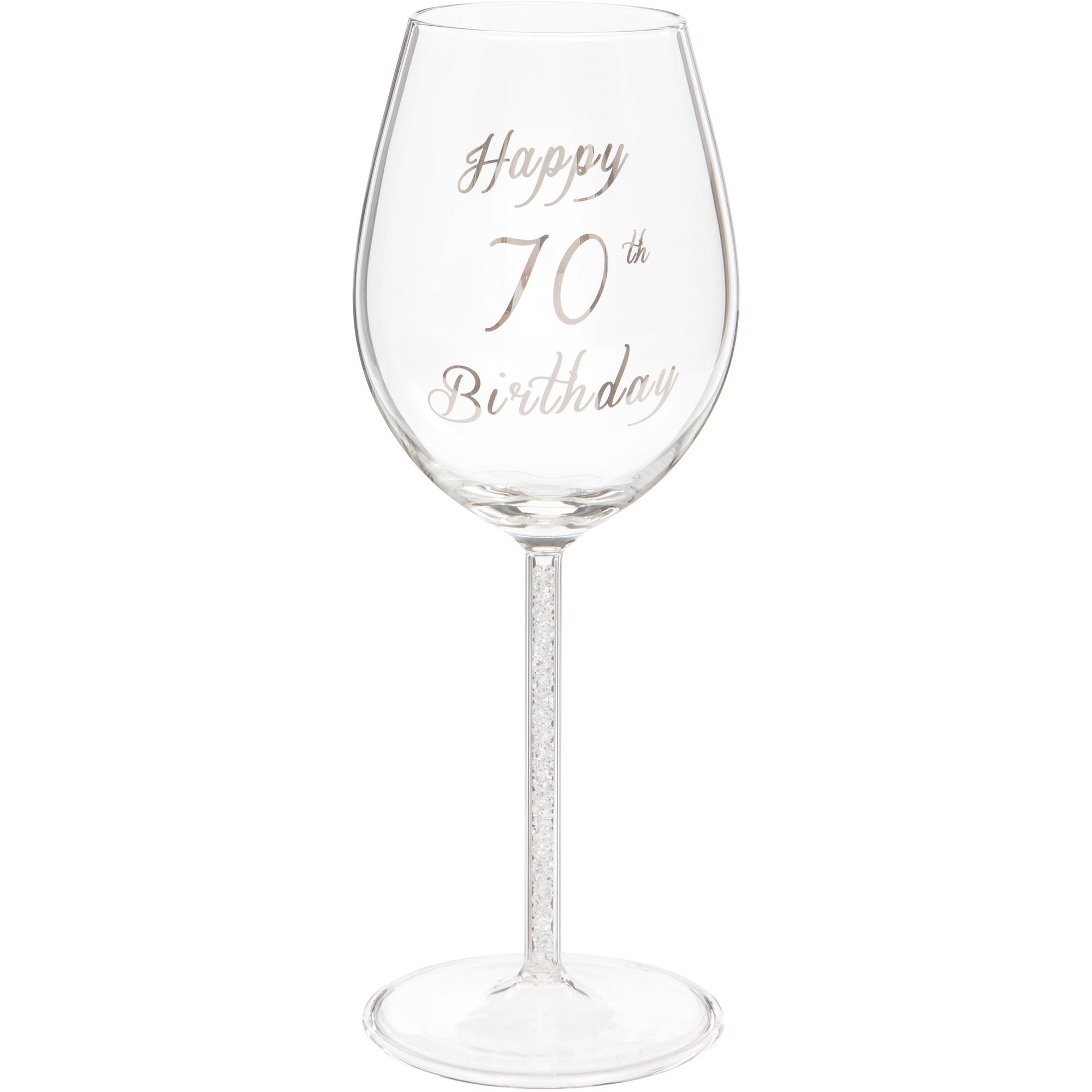 70th Birthday Wine Glass