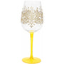 Hand Painted Gold Flock Wine Glass