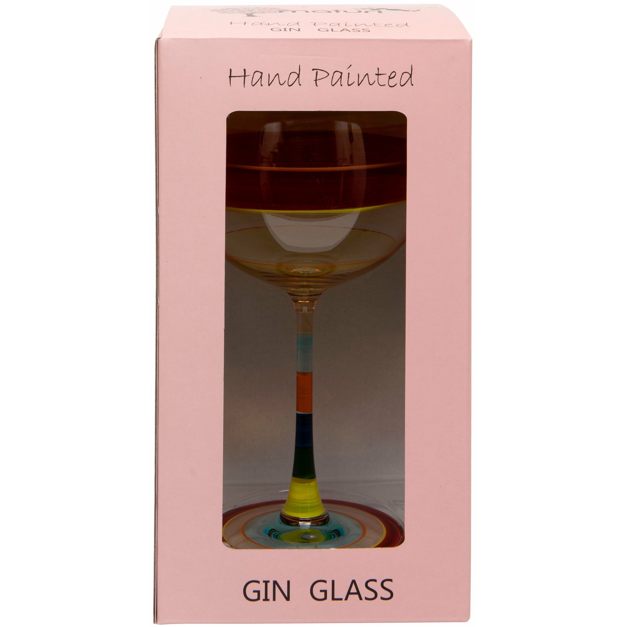 Hand Painted Light Stripe Gin Glass