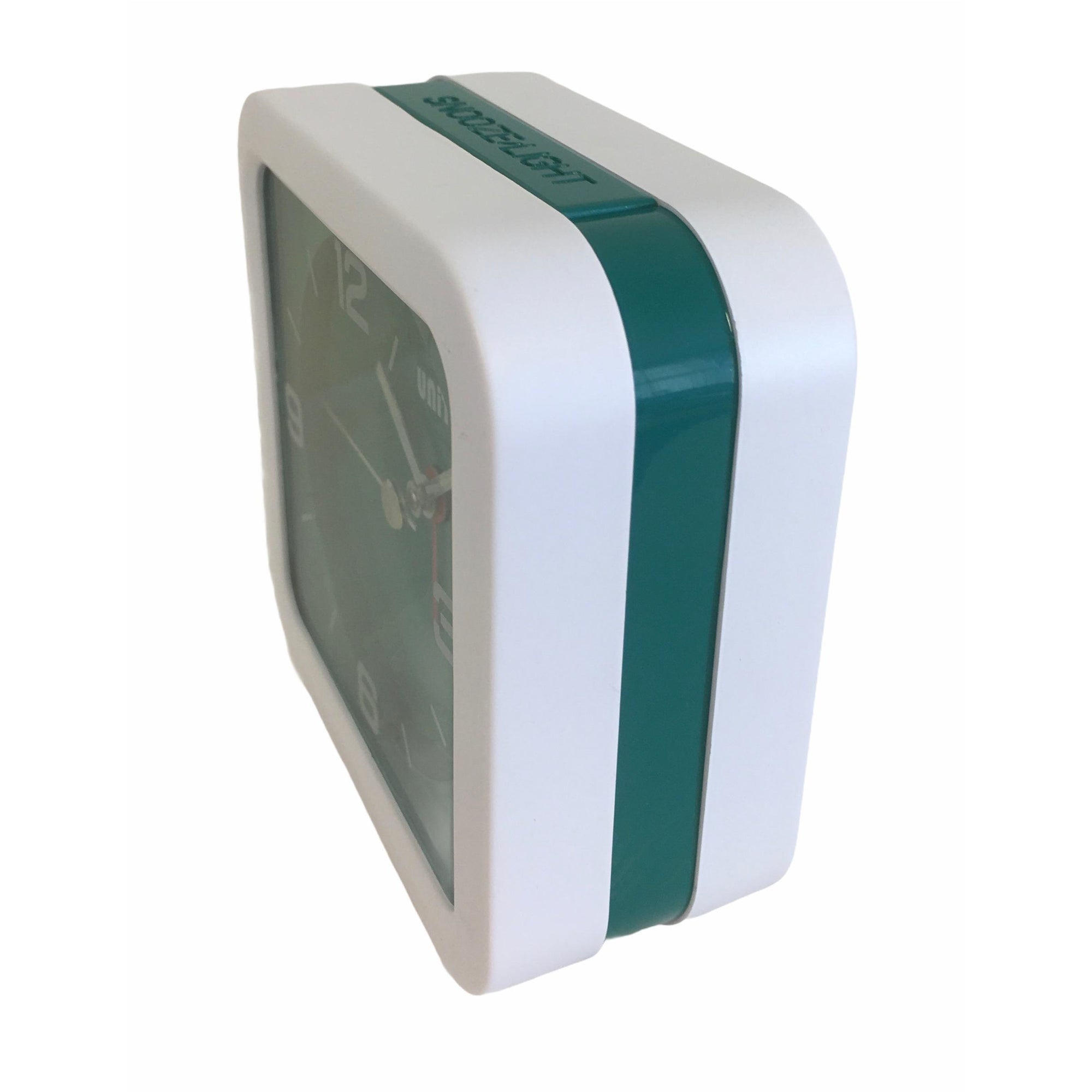 Square Beep Alarm Clock in Green and White