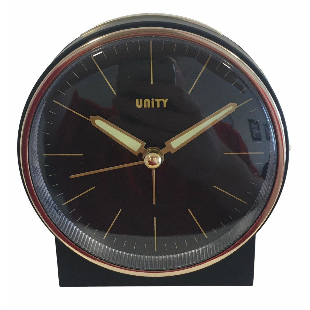 Bell Alarm Clock in Mat Black and Gold Detailing