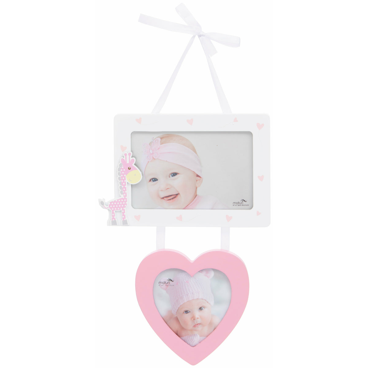 Pink Giraffe Twin Hanging 6 x 4 Inches Photo Frame