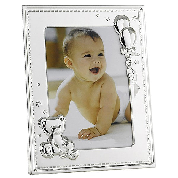 Silver Teddy Balloons Photo Frame