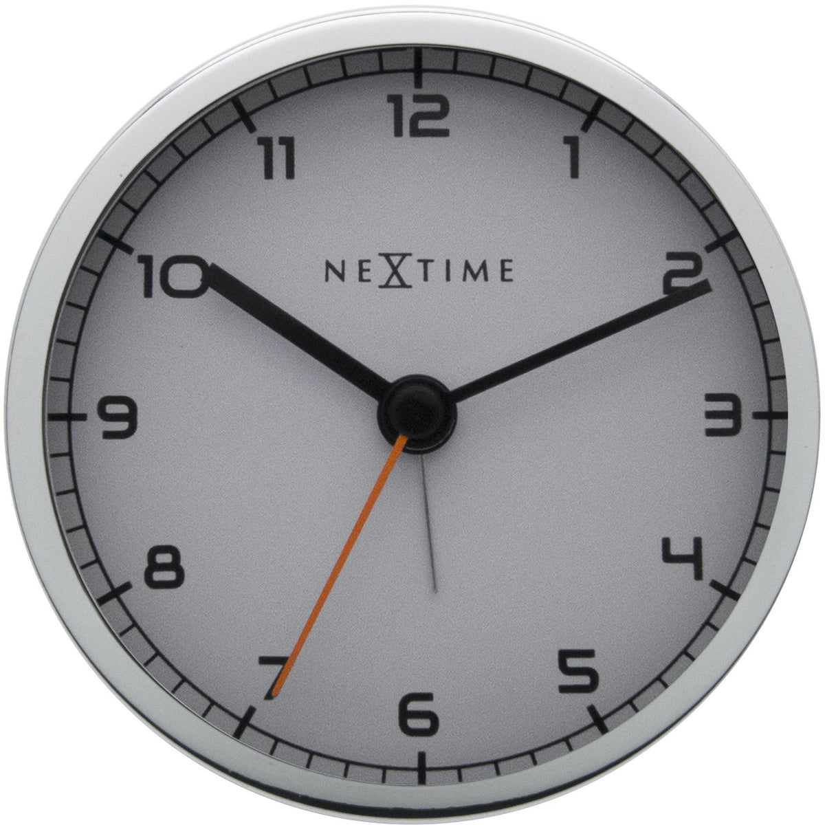 NeXtime - Alarm clock - 9 x 9 x 7.5 cm - Metal - White - &#39;Company Alarm&#39;