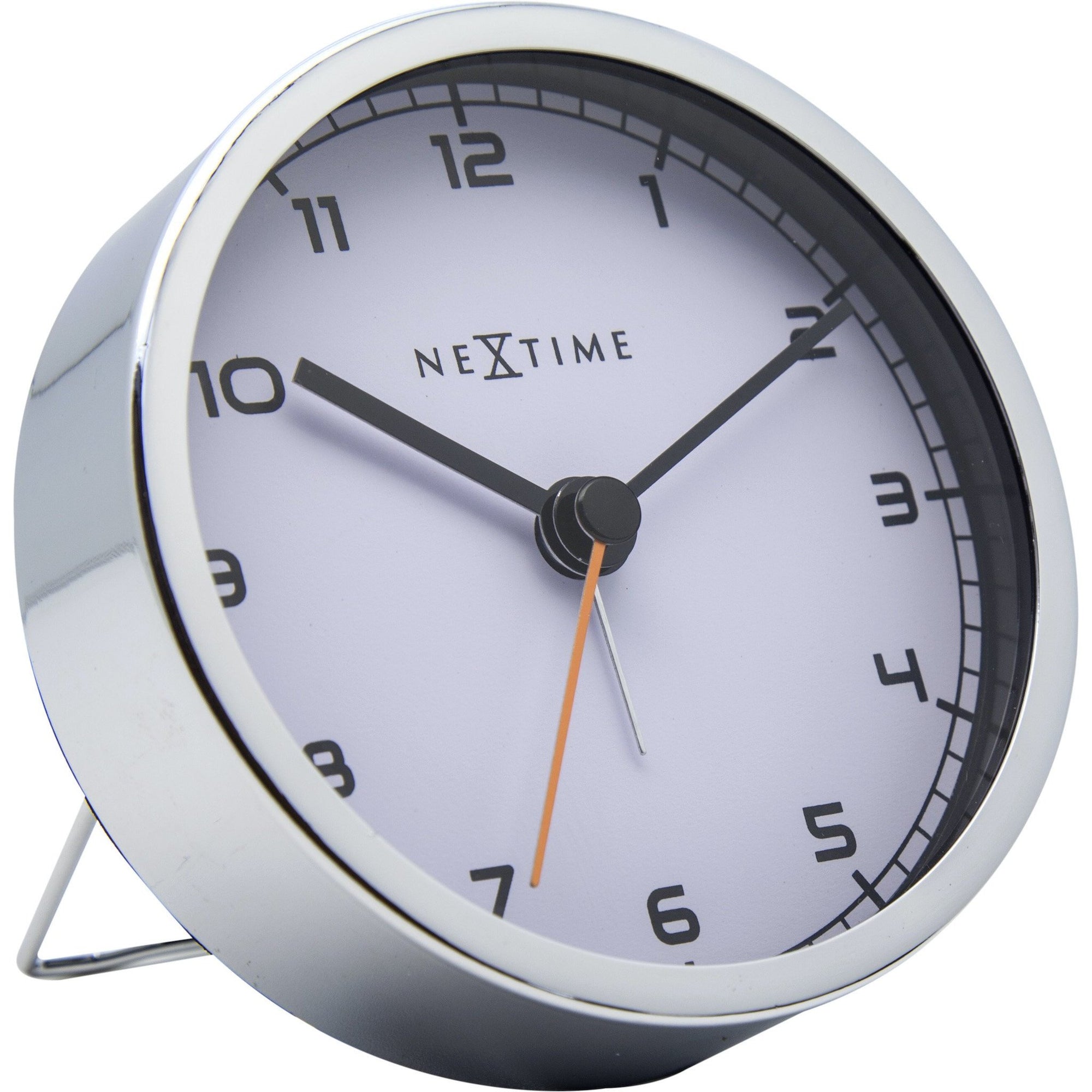 NeXtime - Alarm clock - 9 x 9 x 7.5 cm - Metal - White - 'Company Alarm'