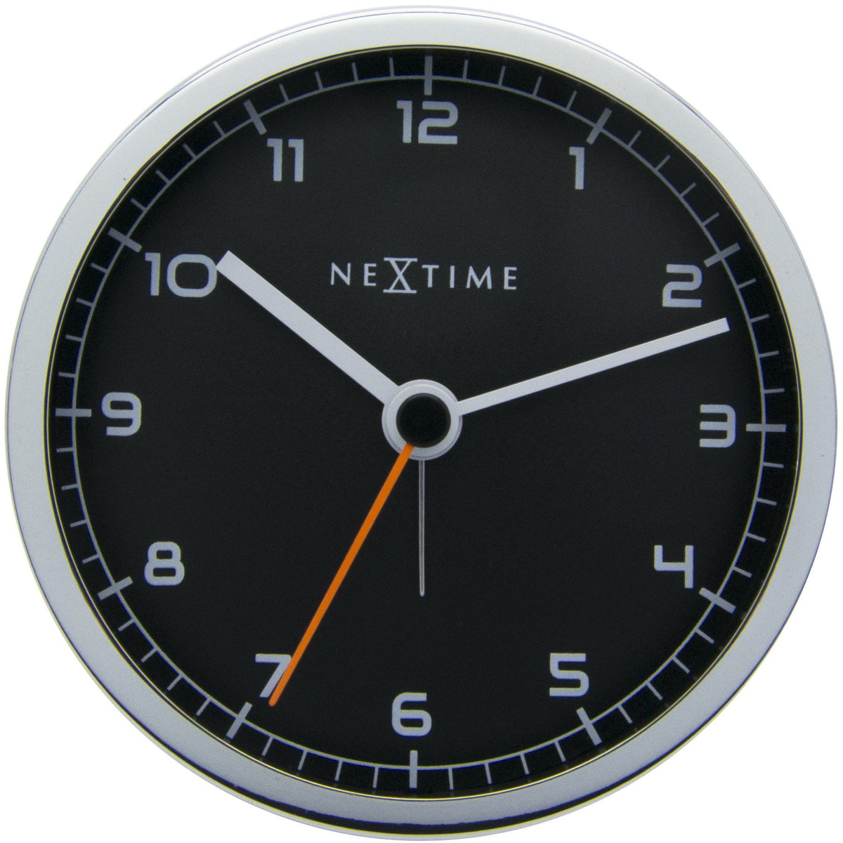 NeXtime - Alarm clock - 9 x 9 x 7.5 cm - Metal - White - &#39;Company Alarm&#39;