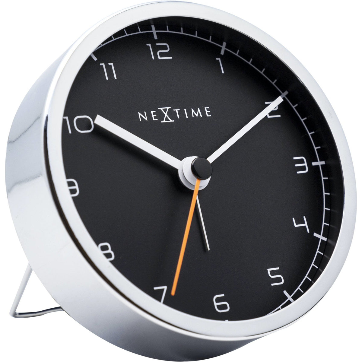 NeXtime - Alarm clock - 9 x 9 x 7.5 cm - Metal - White - &#39;Company Alarm&#39;