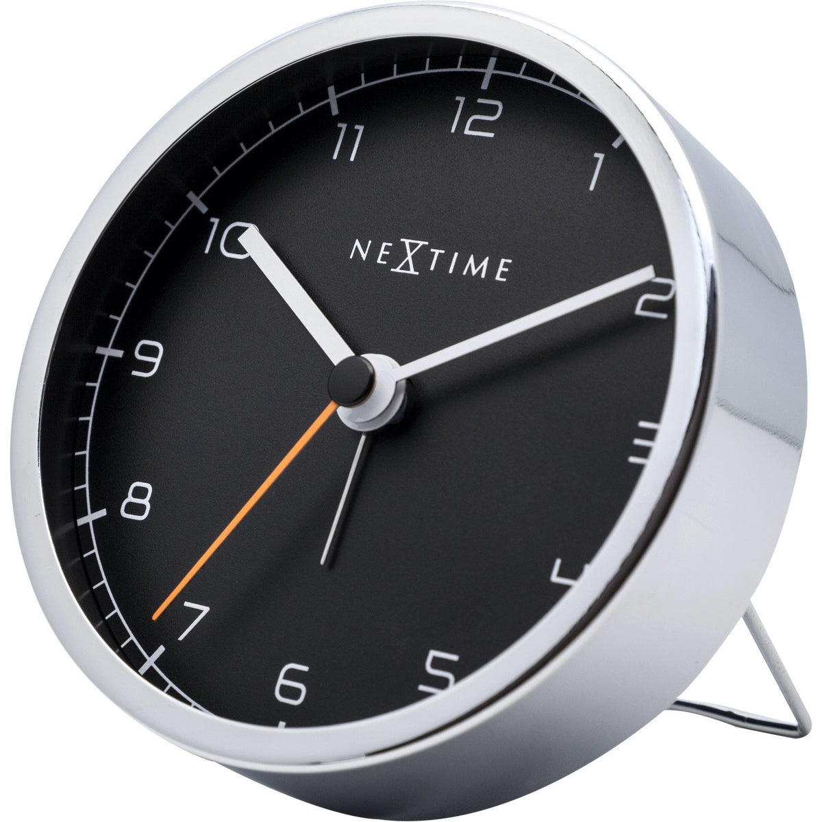 NeXtime - Alarm clock - 9 x 9 x 7.5 cm - Metal - White - &#39;Company Alarm&#39;