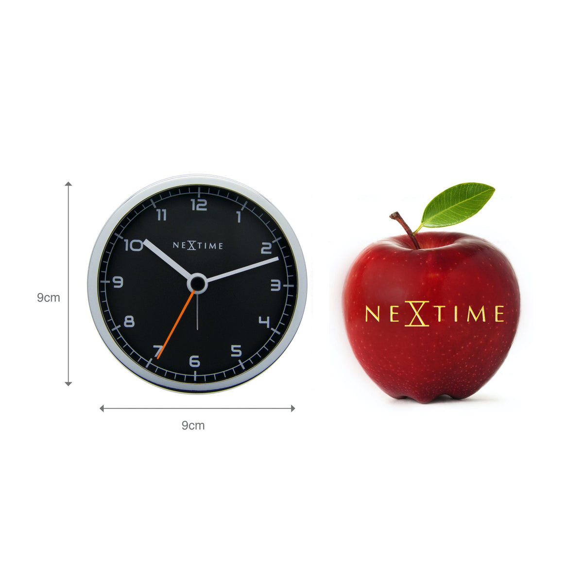 NeXtime - Alarm clock - 9 x 9 x 7.5 cm - Metal - White - &#39;Company Alarm&#39;