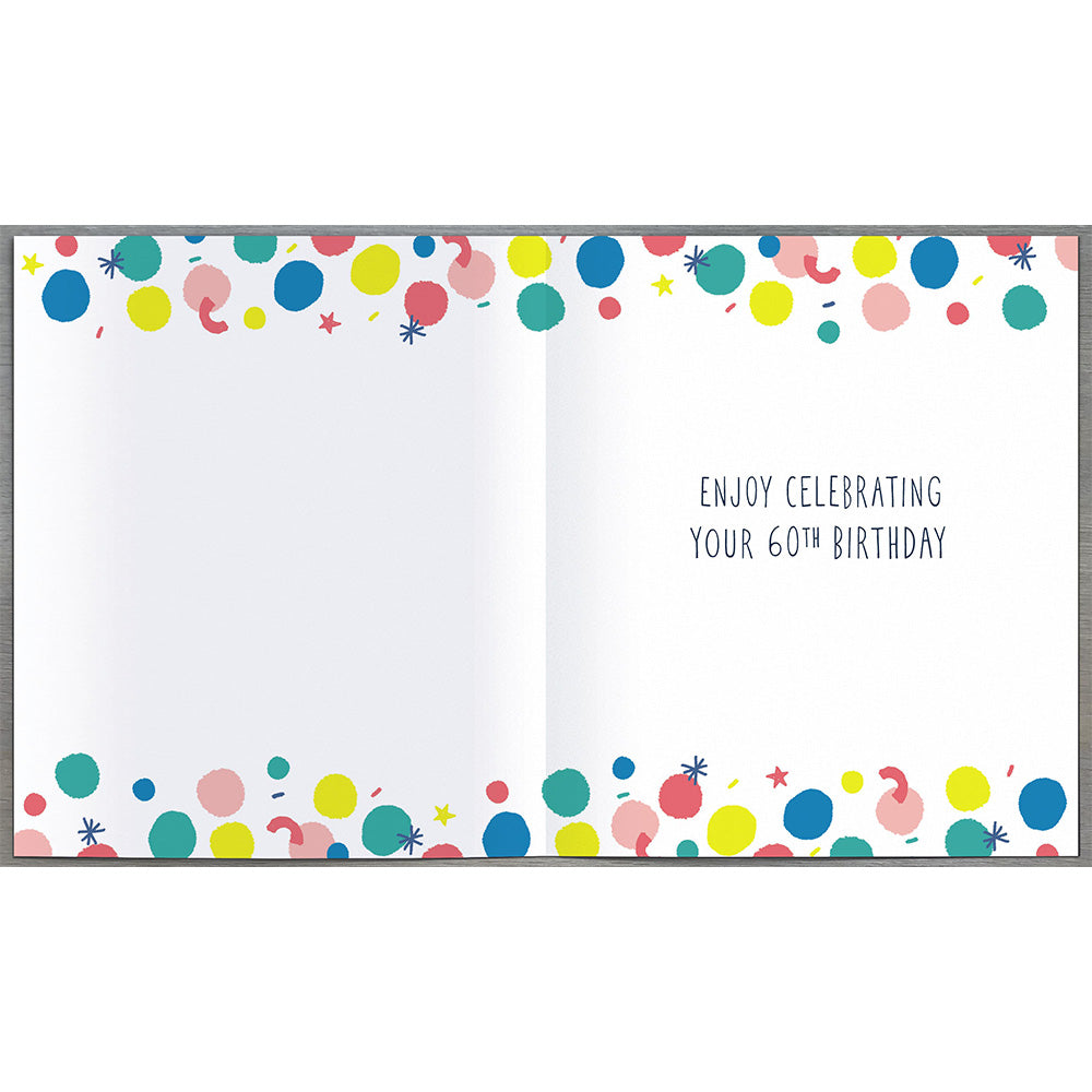 60 Neon Birthday Greetings Card