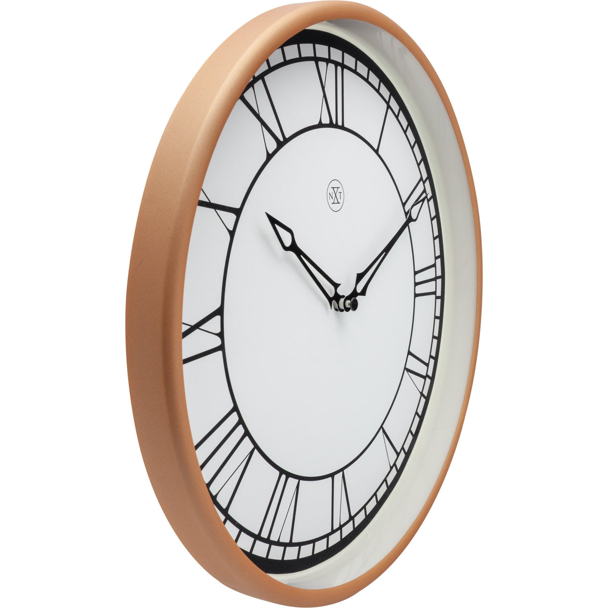 nXt - Wall clock - Ø 30 cm - Plastic - White / Matt Rose - &#39;Kyle&#39;