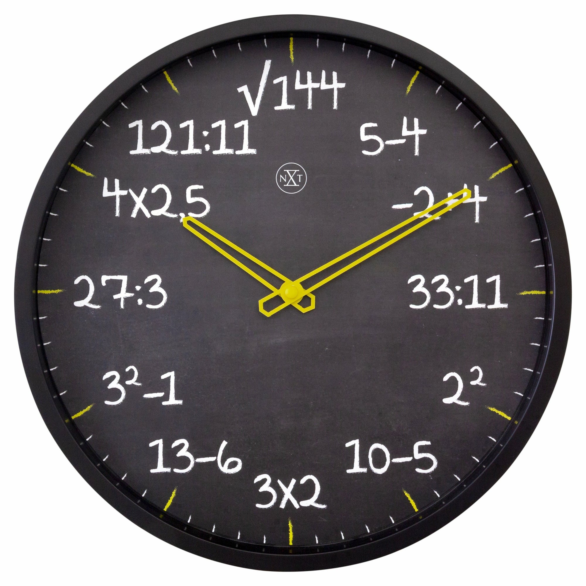 Wall clock 30cm-Silent-Black-Plastic-nXt "Maths"