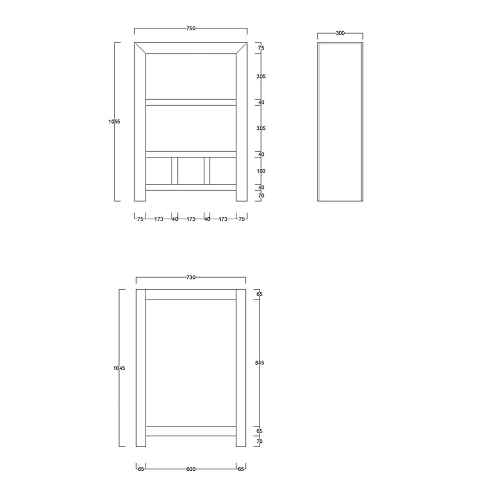 Dakota Mango Wood Small Bookcase