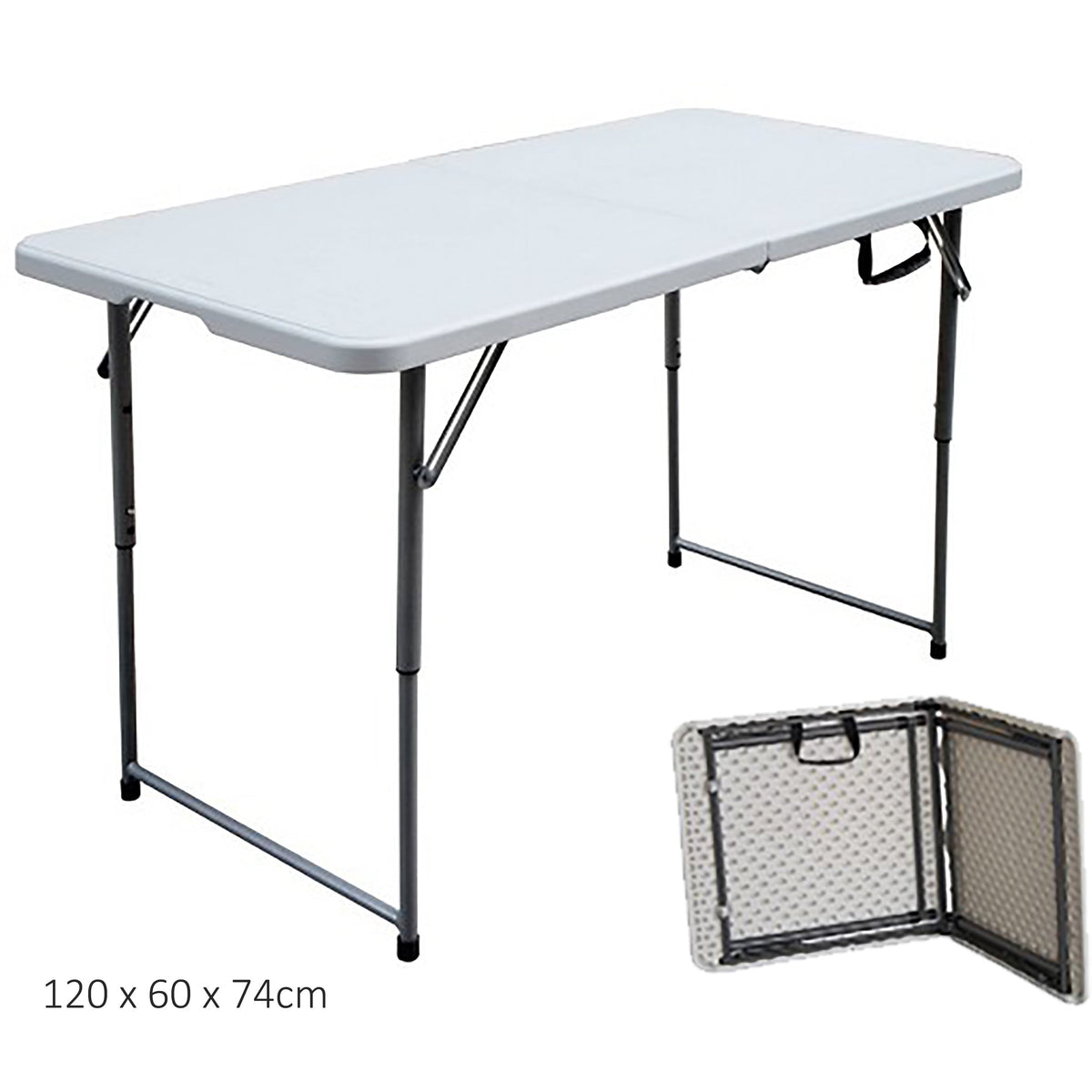 White Foldable Table - 120 x 60 x 74cm