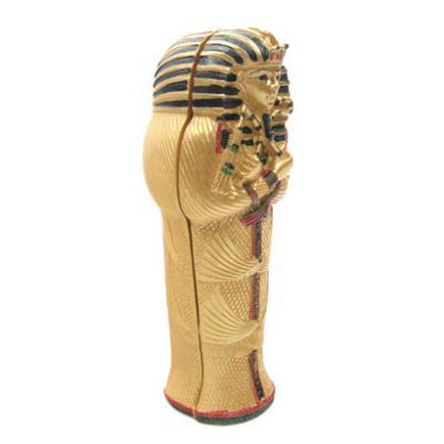 Large Golden Egyptian Sarcophagus With Mummy