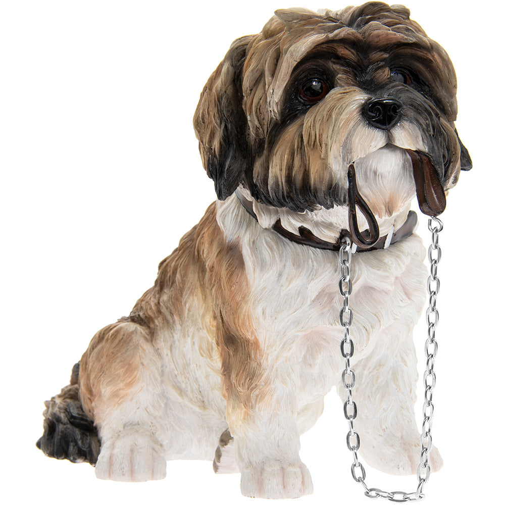 Brown and White Sitting Shihtzu Ornament