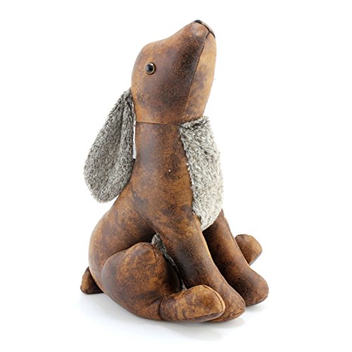 Brown Faux Leather Hare Doorstop