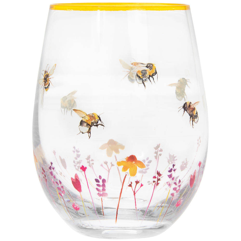 Busy Bee Stemless Wine Glass Tumbler