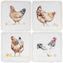 Chicken Design Drink Coasters - Set of 4