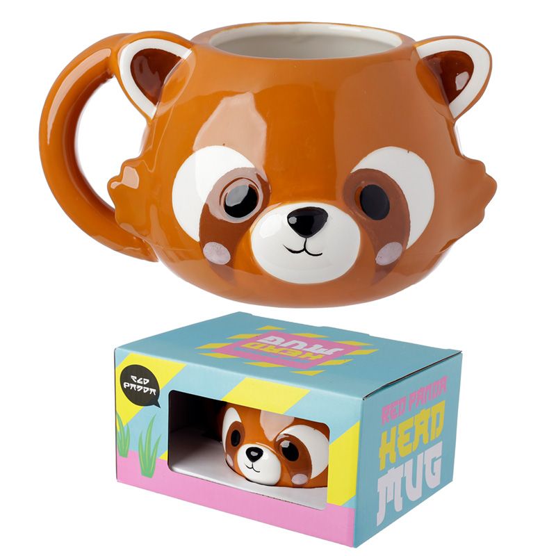 Adoramals Red Panda Head Ceramic Shaped Mug box