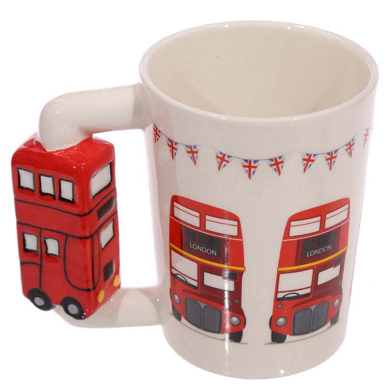 Routemaster London Bus Ceramic Shaped Handle Mug