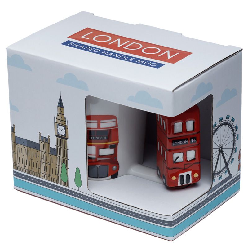 Routemaster London Bus Ceramic Shaped Handle Mug