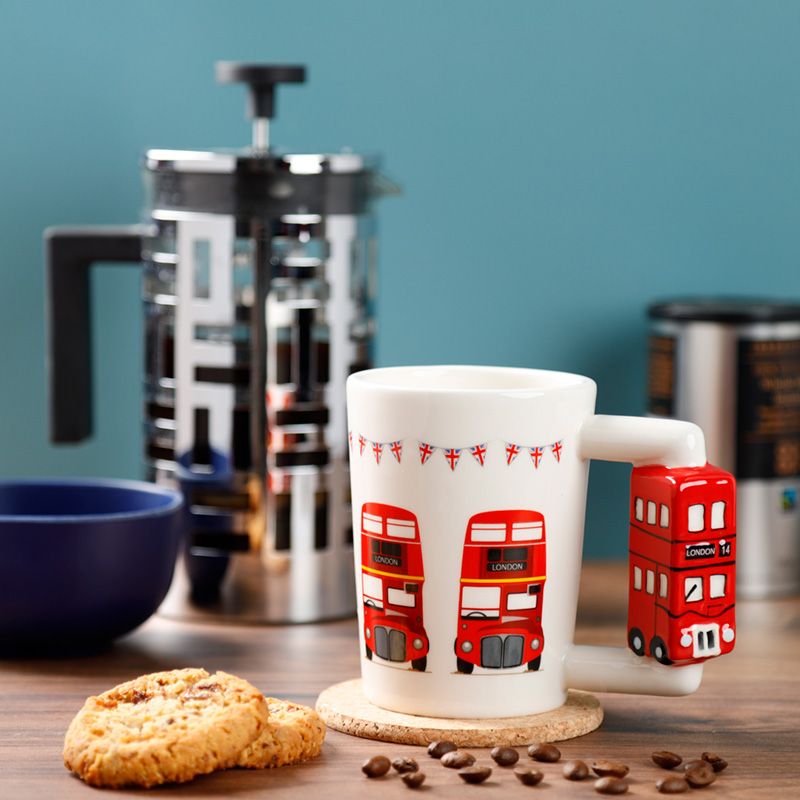 Routemaster London Bus Ceramic Shaped Handle Mug