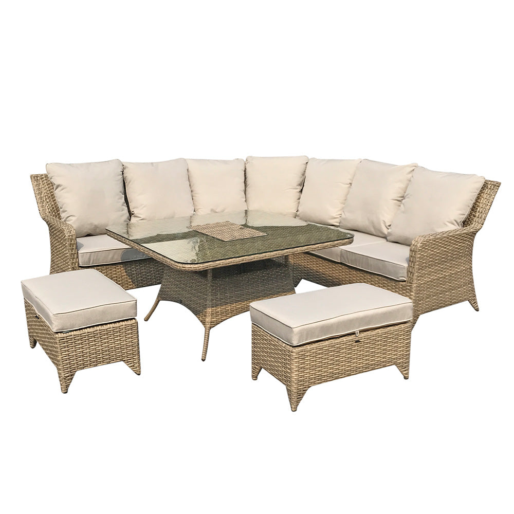 Sarah Corner Sofa Dining Set with Ice Bucket Table