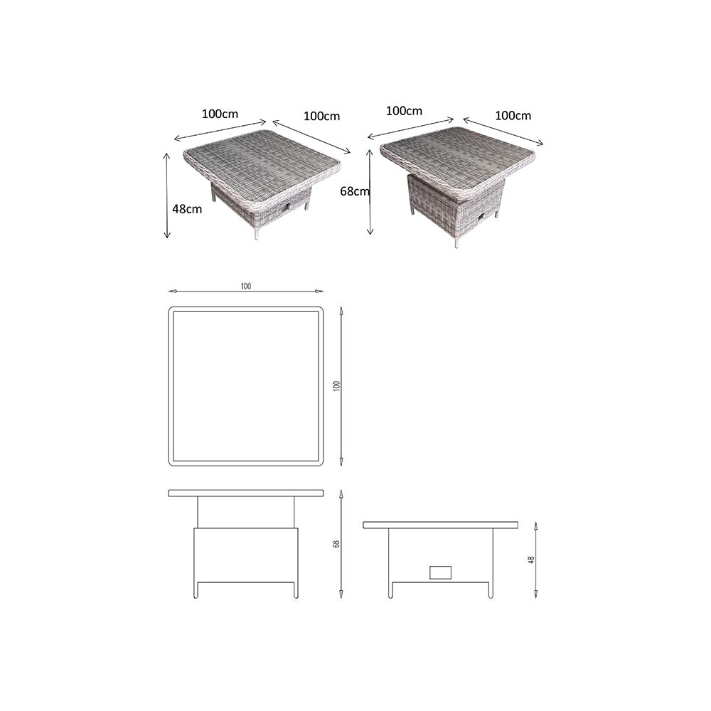 Alexandra Corner Dining Set with Lift Table