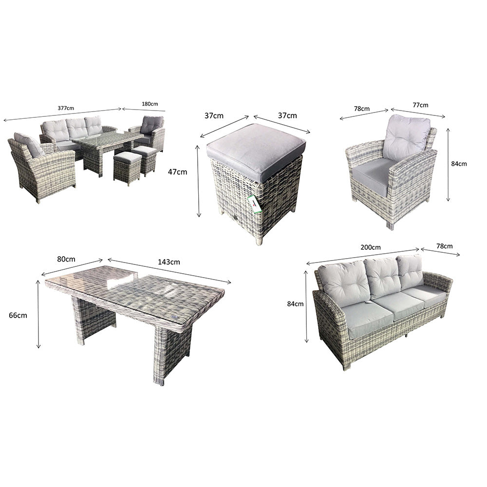 Amy 7 Seater Sofa Dining Set