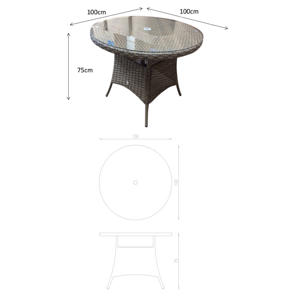 Darcey 4 Seat Round Dining Set with Stacking Chairs