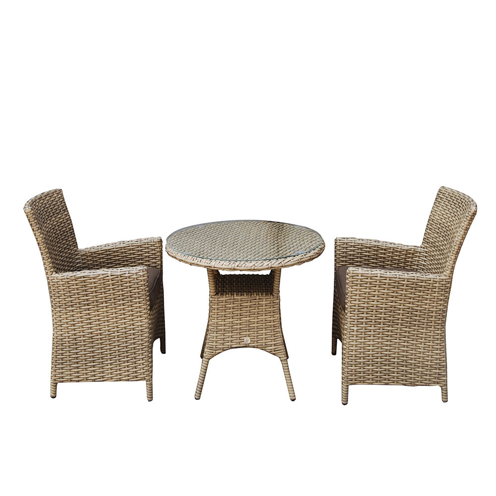 Darcey 2 Seat Bistro Set with High Back Chairs