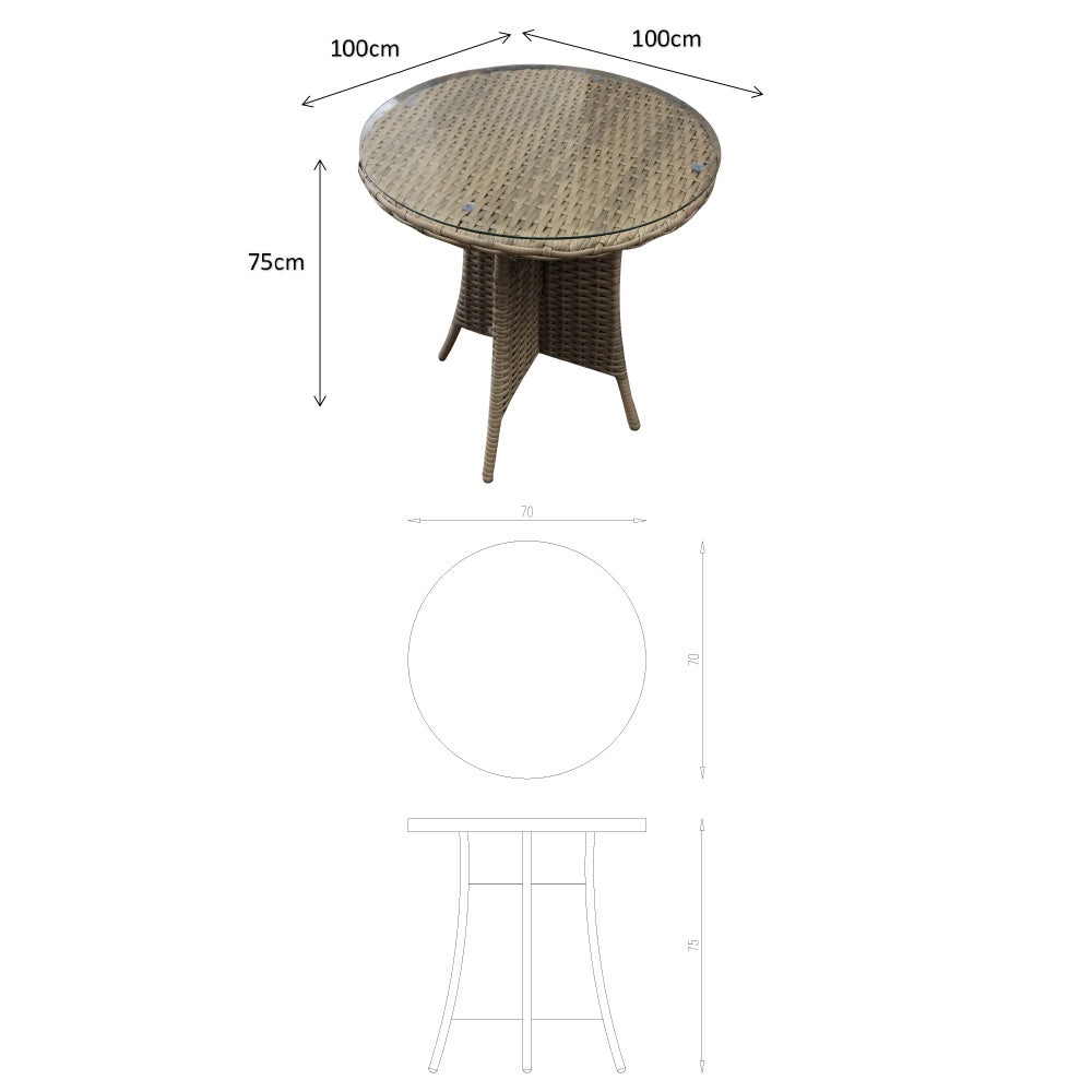 Darcey 2 Seat Bistro Set with Stacking Chairs