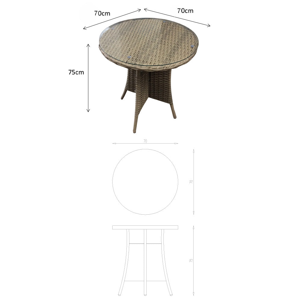 Darcey 2 Seat Bistro Set with High Back Chairs