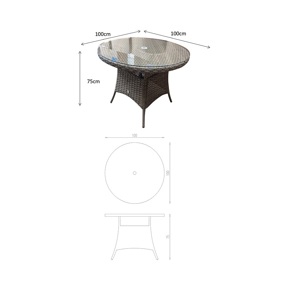 Victoria 4 Seat Round Dining Set with High Back Chairs