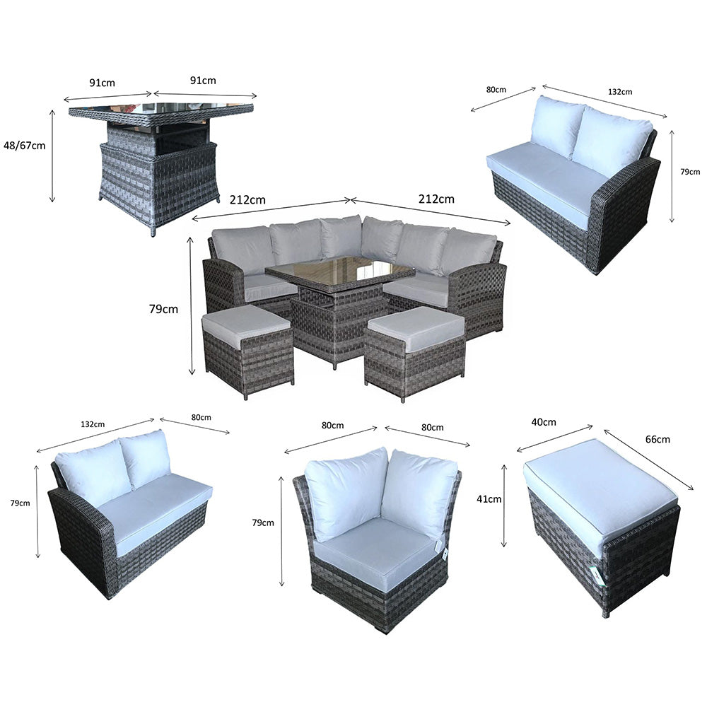 Grace Corner Sofa Dining Set with Lift Table