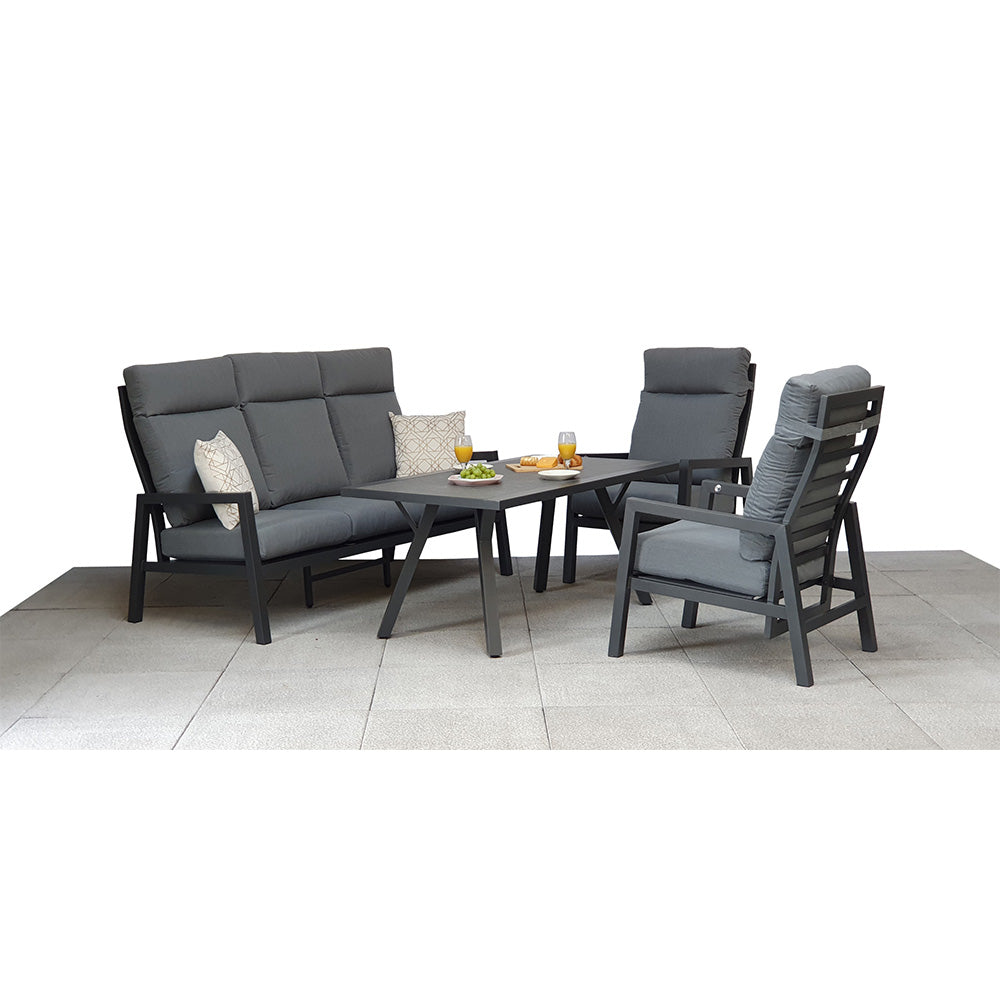 Kimmie 5 Seat High Back Sofa Dining Set