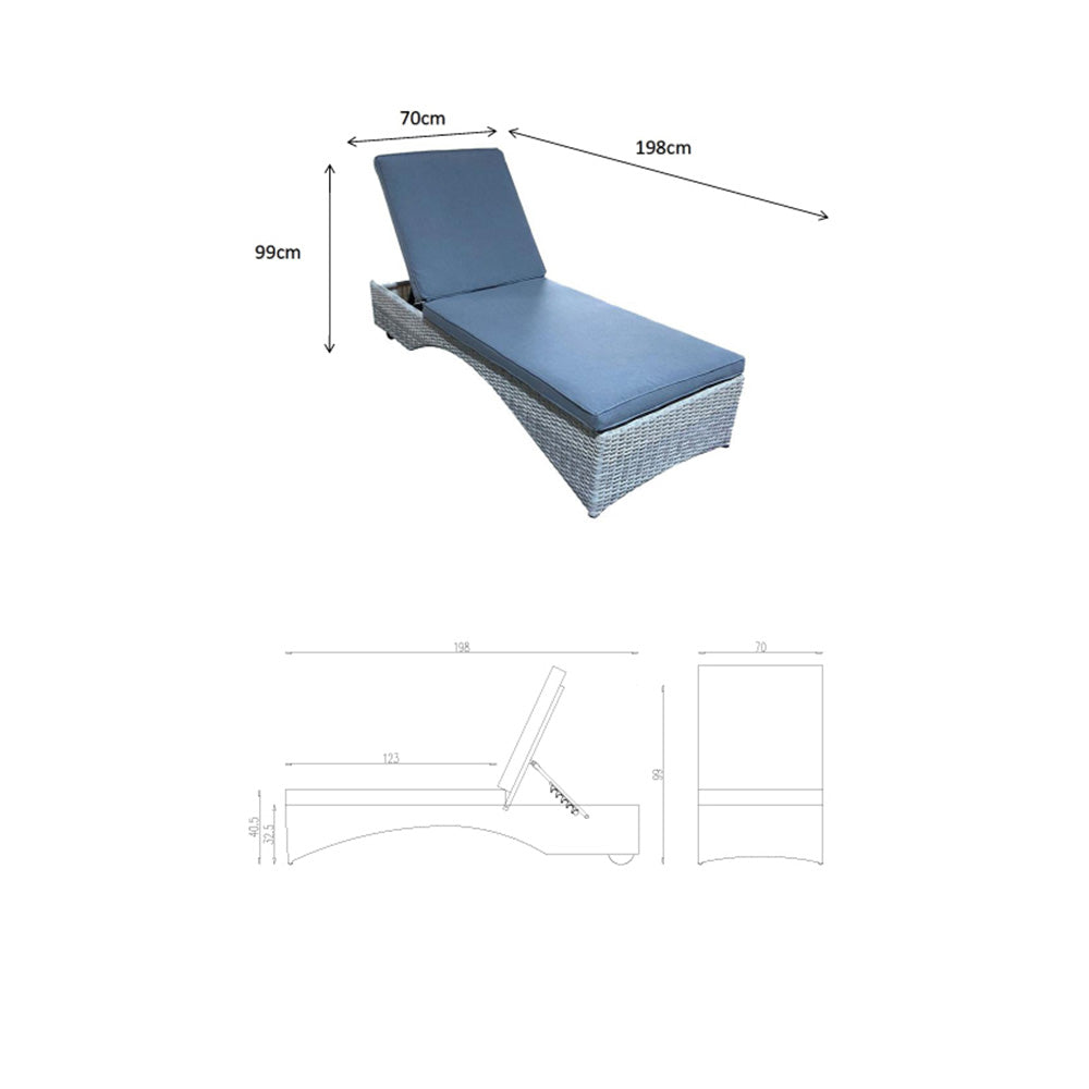 Meghan Pair of Loungers with Drinks Table