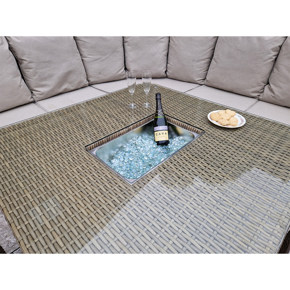 Sarah Corner Sofa Dining Set with Ice Bucket Table